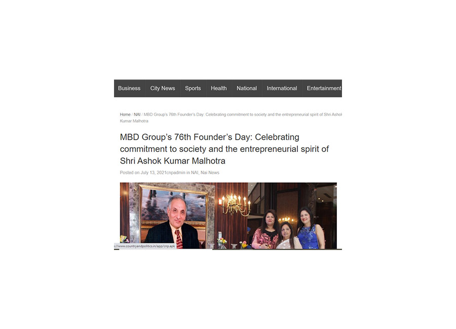 MBD Group's 76th Founder's Day: Celebrating commitment to society and the entrepreneurial spirit of Shri Ashok Kumar Malhotra