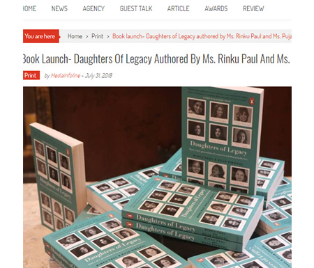 Book launch- Daughters of Legacy authored by Ms. Rinku Paul and Ms. Puja Singhal