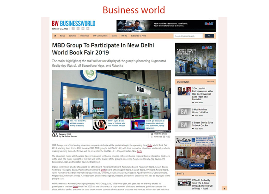 MBD Group To Participate In New Delhi World Book Fair 2019