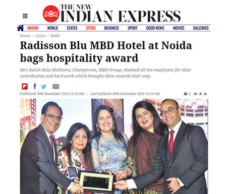 Radisson Blu MBD Hotel at Noida bags hospitality award