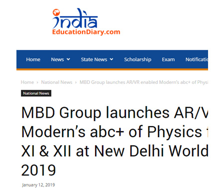 MBD Group Launches AR/VR Enabled Modern’s Abc+ Of Physics For Grades XI & XII At New Delhi World Book Fair 2019