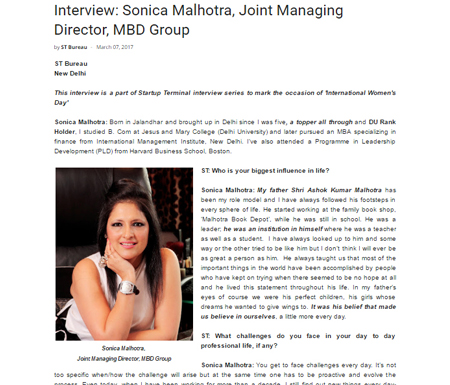 Interview: Sonica Malhotra, Joint Managing Director, MBD Group
