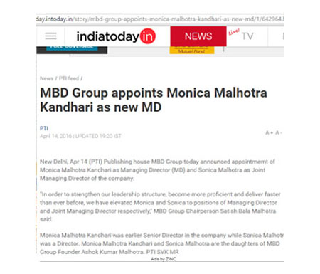 MBD Group appoints Monica Malhotra Kandhari as new MD