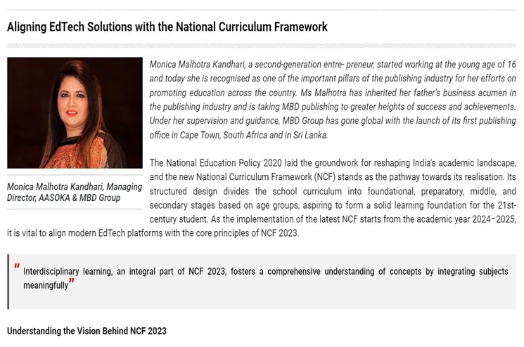 Aligning EdTech Solutions with the National Curriculum Framework