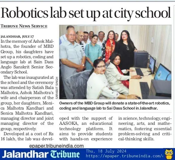 ROBOTICS LAB SET UP AT CITY SCHOOL